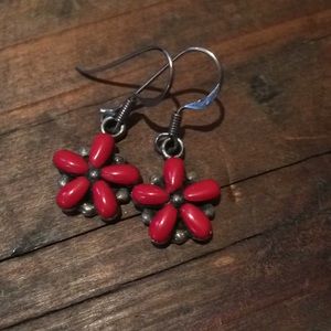 🔵 2/$30 Red jasper flower earrings